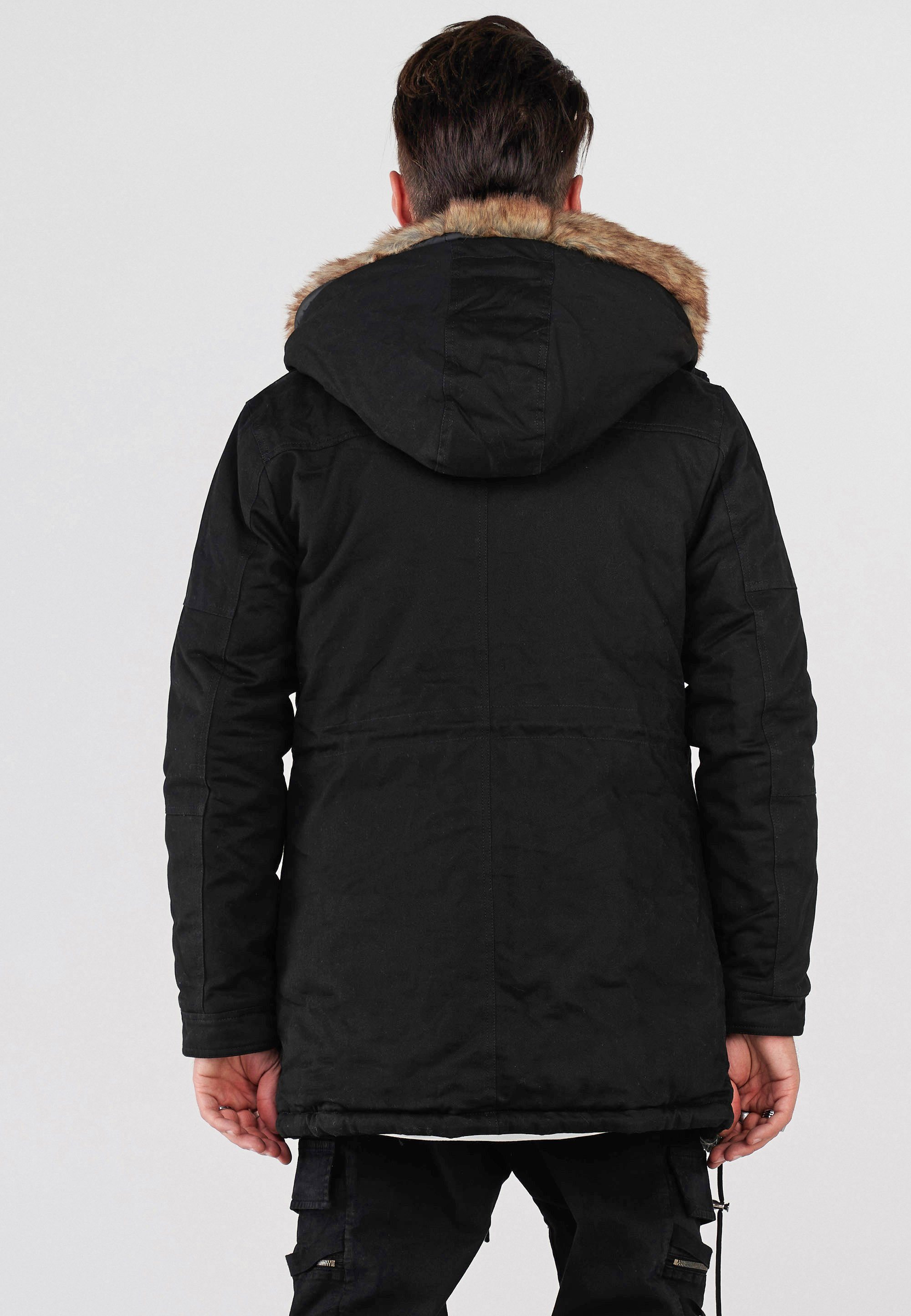 behype Parka BHTYLER mit schwarz Kunstfell abnehmbarem