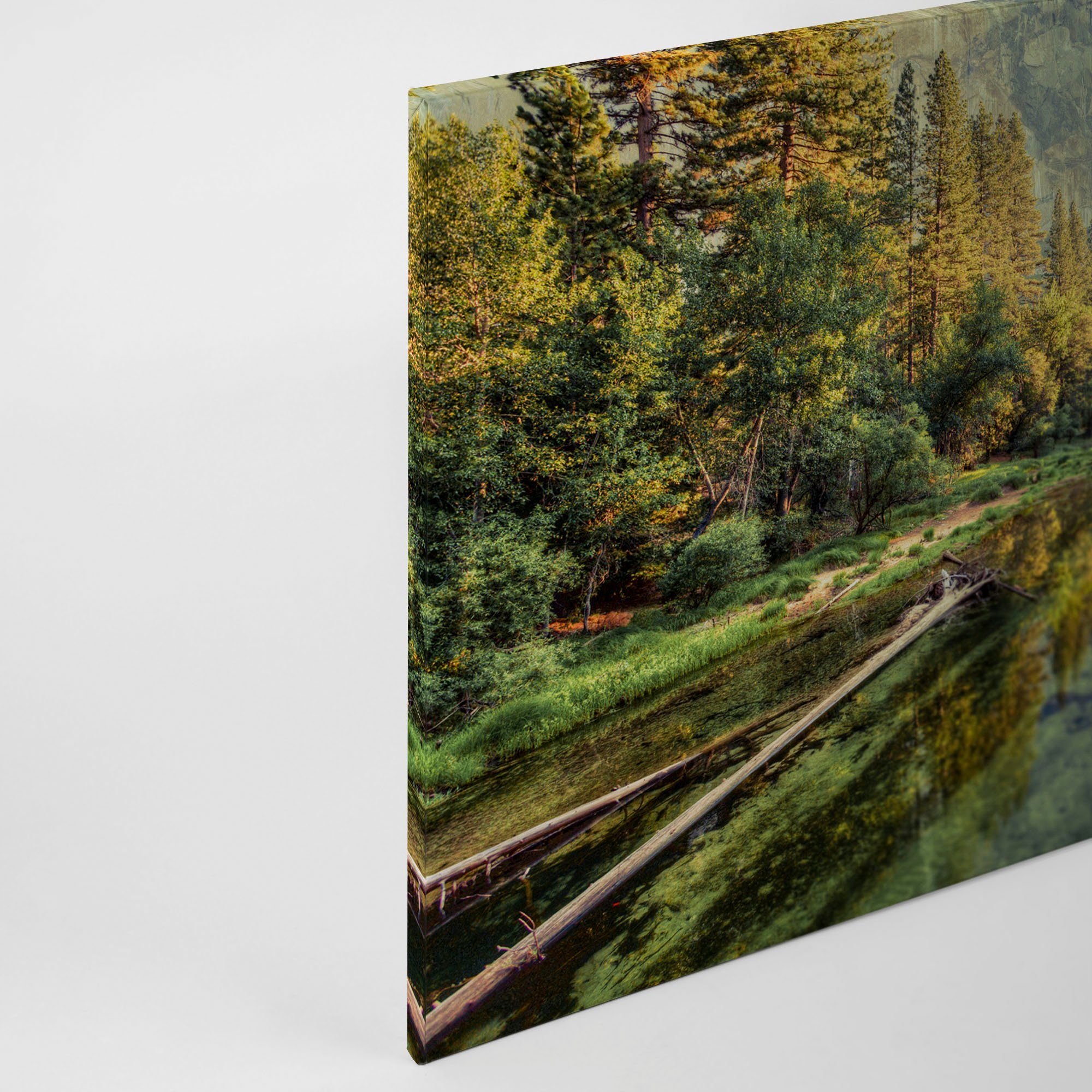 A.S. Création Leinwandbild Mountain River, Kinder, Kunst, Landschaft (1 St), Bild Keilrahmen See Landschaft Leinwand-Bild Wohnzimmer modern Kinder