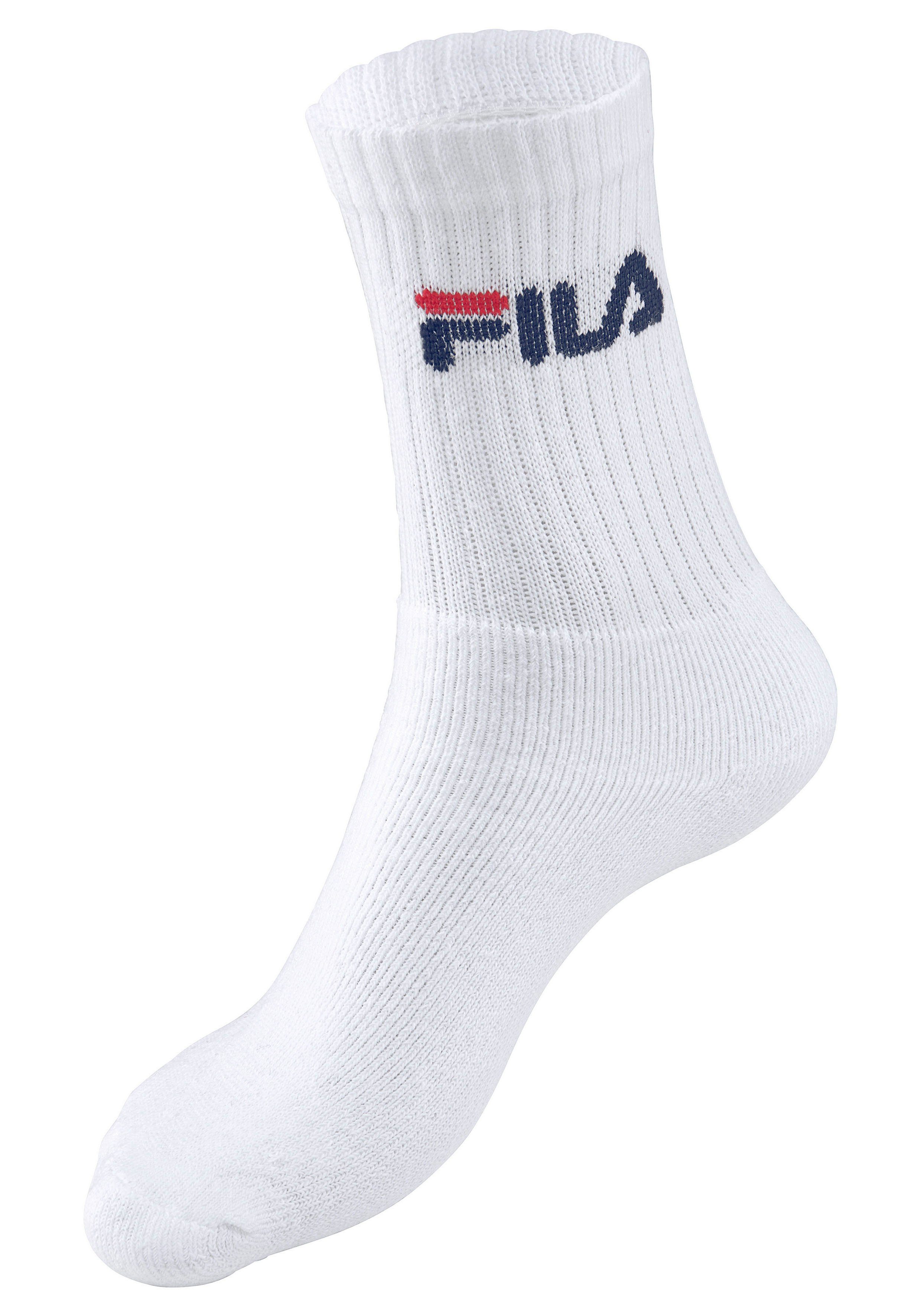 Fila Tennissocken UNISEX CREW TENNIS FULL TERRY SOCKS (6-Paar, 6 Paar) Sportsocken, flache Zehennaht