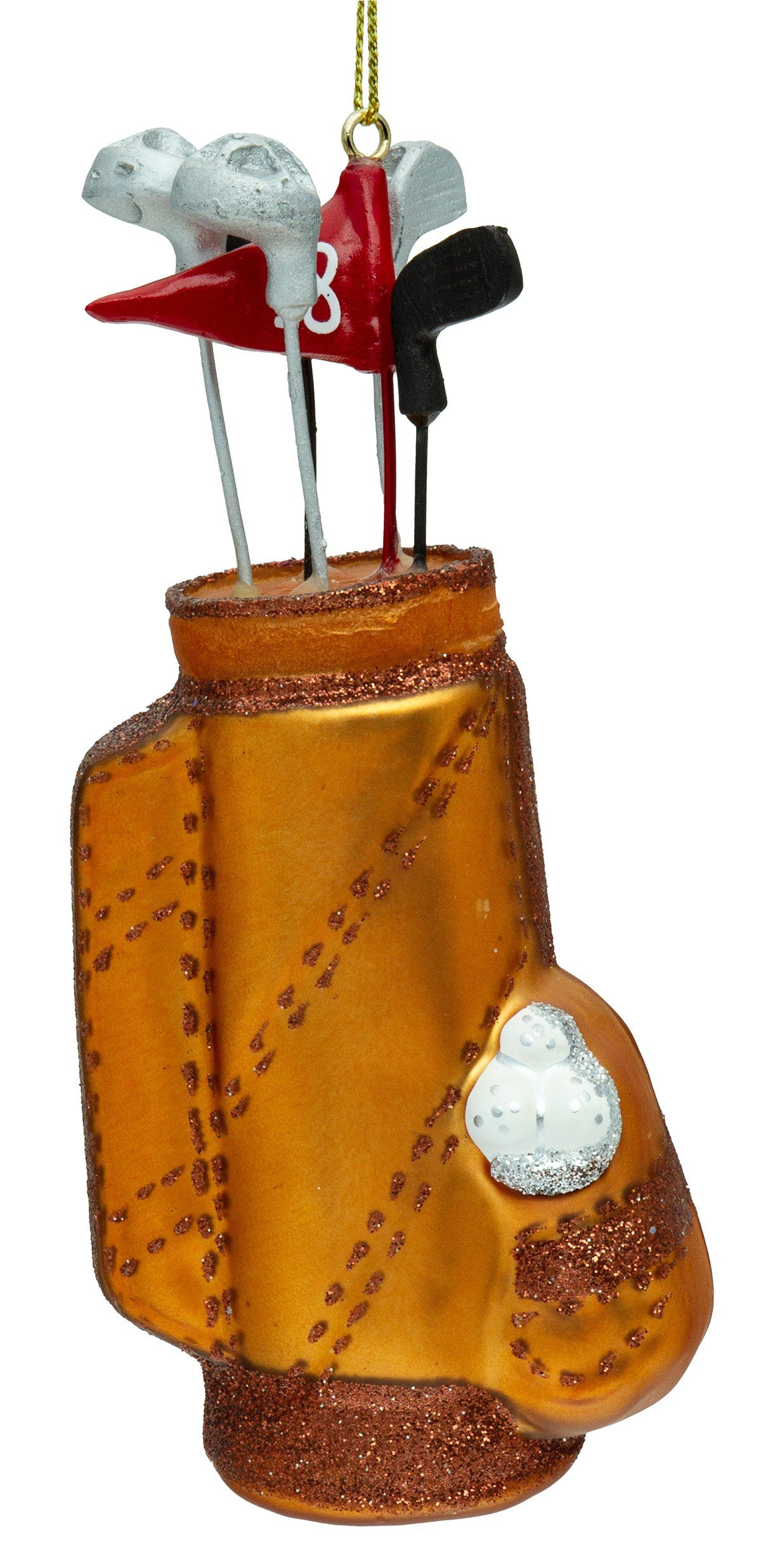 Christbaumschmuck BS497 Golftasche Glas Figur Weihnachtsbaum Anhänger