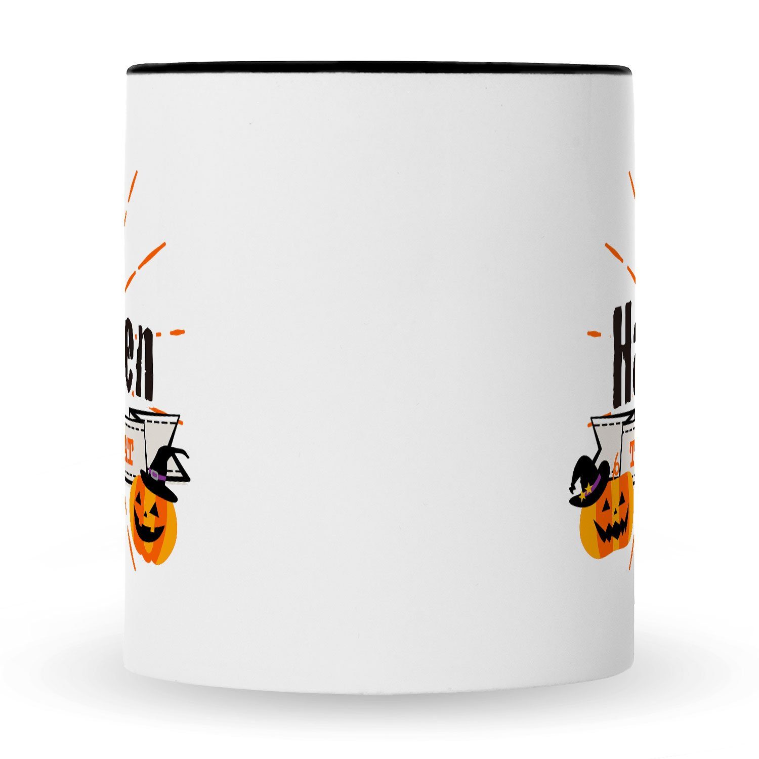 GRAVURZEILE Happy Sie Motiv Geschenk - im & mit Schwarz - Halloween Tasse V3 Weiß Ihn für Design