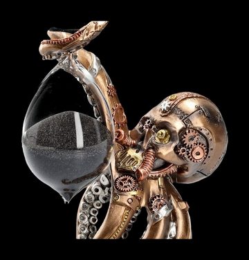 Figuren Shop GmbH Sanduhr Sanduhr Steampunk Krake - Tentacled Time Keeper - Fantasy Dekoration