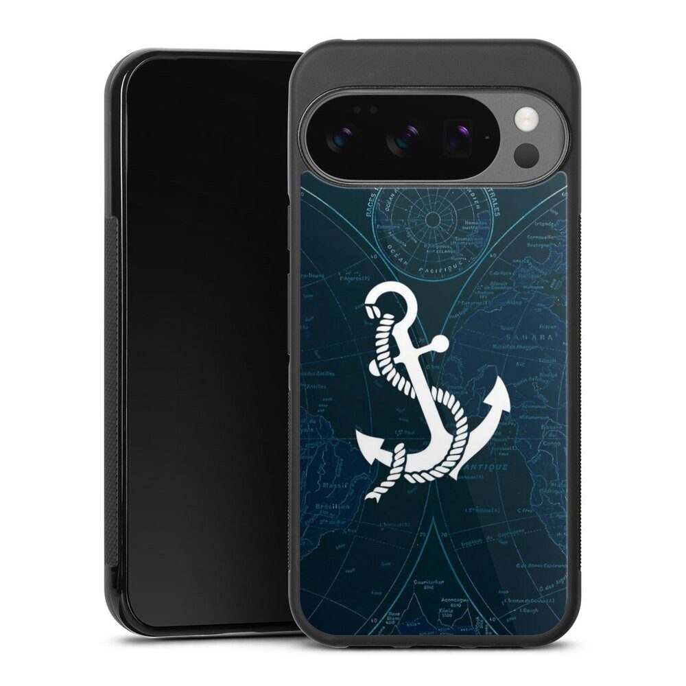 DeinDesign Handyhülle Anker Landkarte Segeln Sailors Style, Google Pixel 10 Pro XL Gallery Case Glas Hülle
