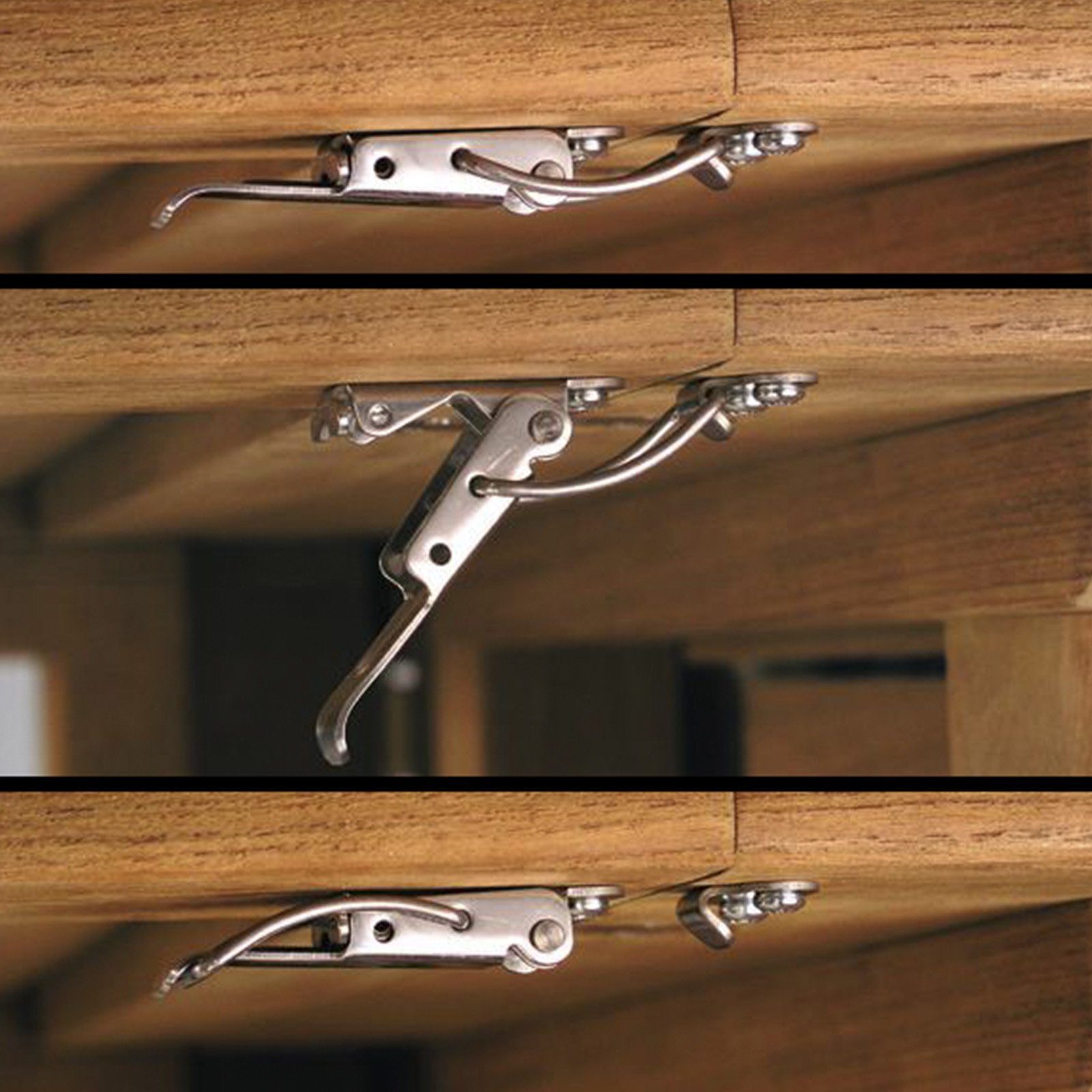 SO-TECH® Kastenriegelschloss Spannverschluss CATCH Kniehebelspanner Tischplattenverbinder, (2-tlg), 2 Stück Hebelverschluss Möbelverbinder schwarz