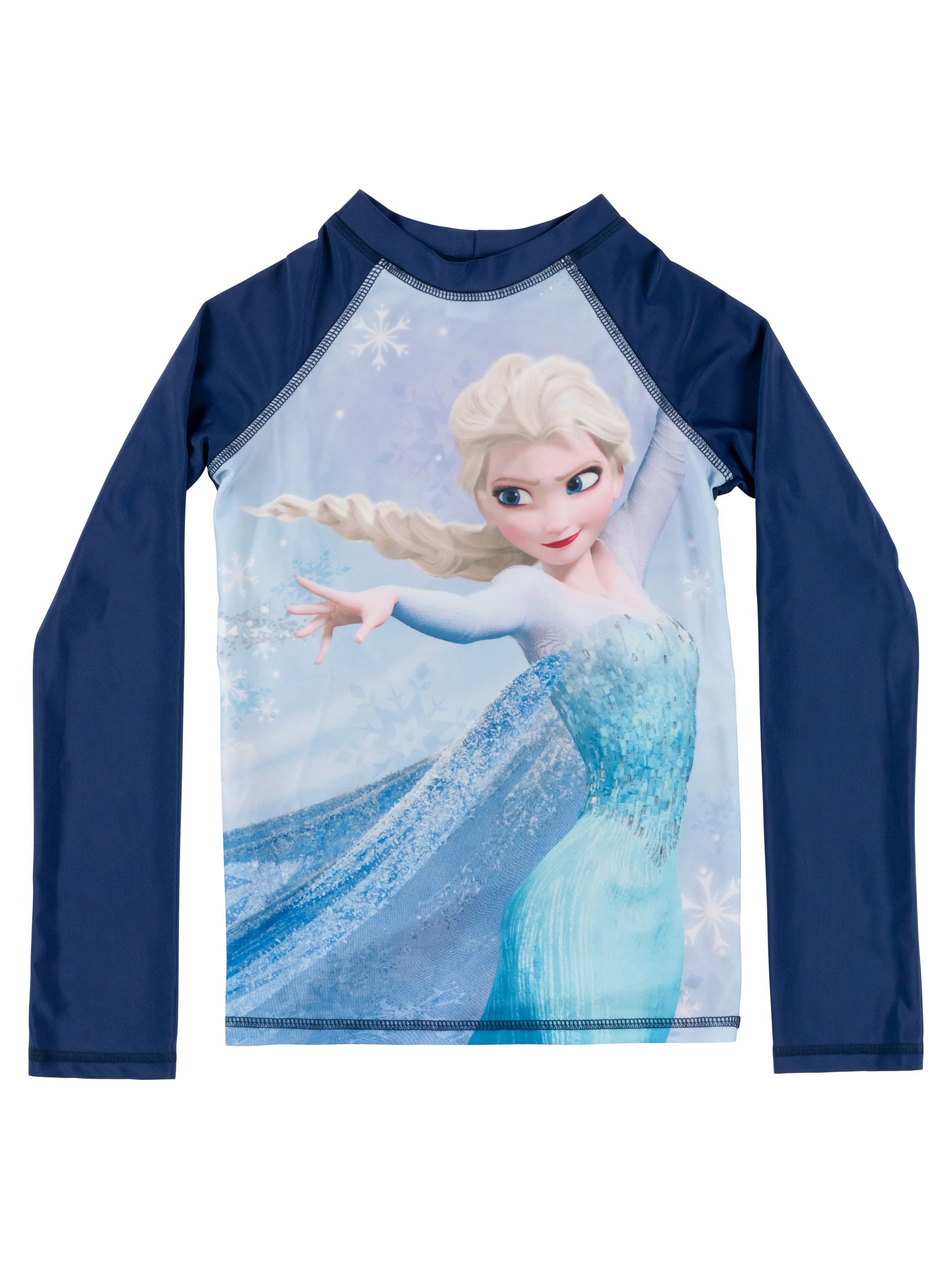 Badeanzug Die Eiskönigin Schwimmshirt UV-Schutz 30 Langarm Badeshirt Rashguard