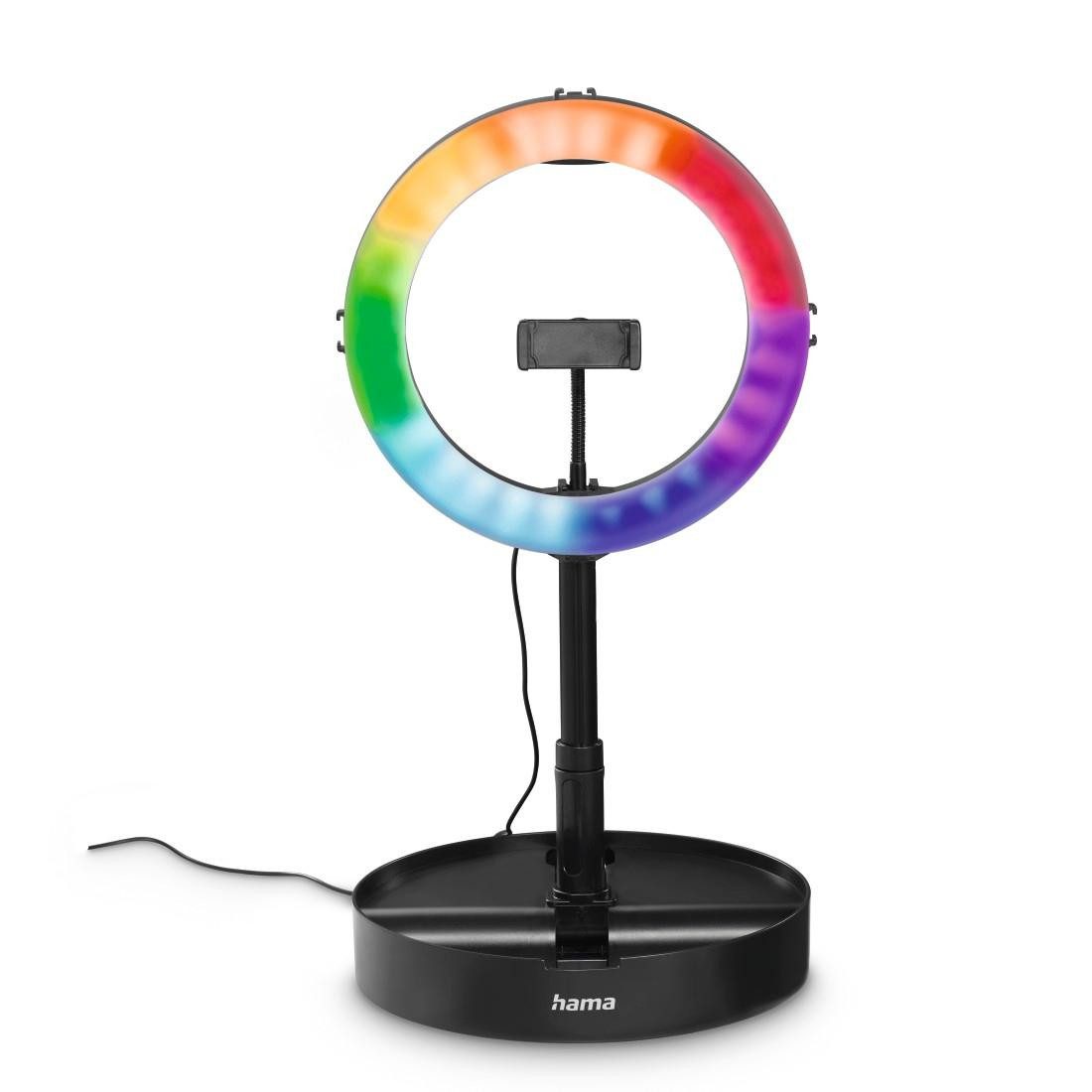Hama Ringlicht LED-RGB-Ringleuchte, Ringlicht, Smartphone-Set, faltbar