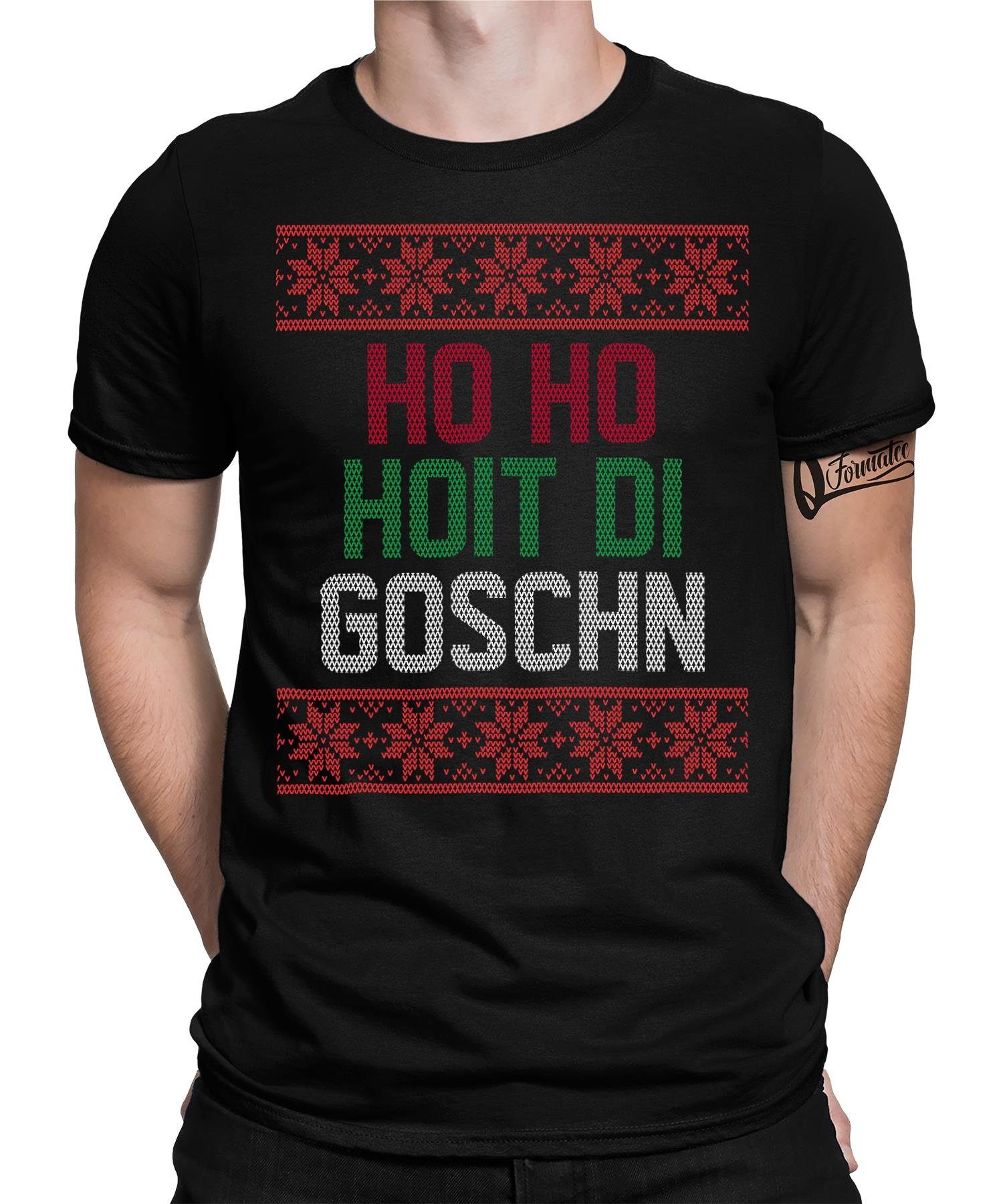 Quattro Formatee Kurzarmshirt Ho Ho Hoit Di Goschn Bayrisch Ugly Christmas Herre (1-tlg)