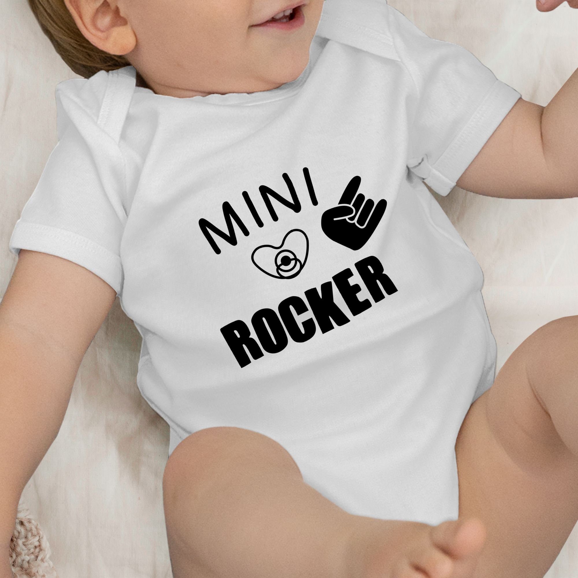 Shirtracer Shirtbody Mini Junge Strampler Baby Rocker Weiß 3 & Mädchen