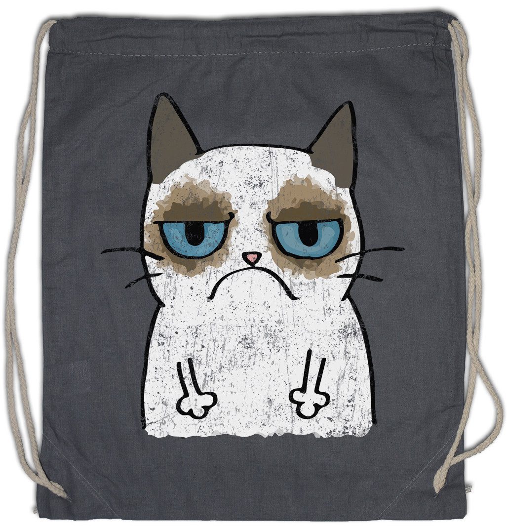 Turnbeutel Grumpy Cat II Turnbeutel Cats Katze Gatto Gamer Games Gaming Nerd