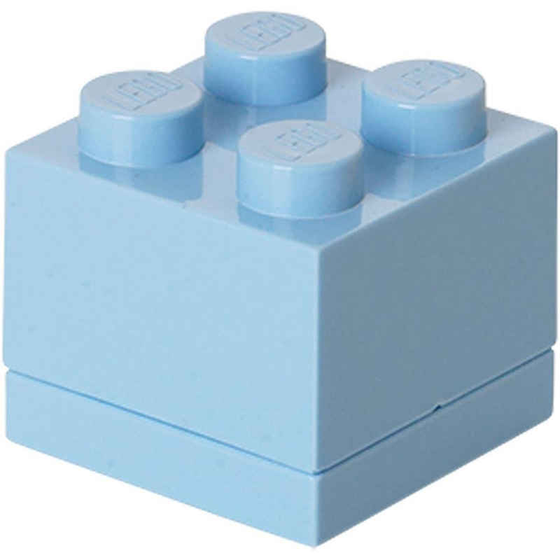 Room Copenhagen Aufbewahrungsbox LEGO® Mini Box 4 (1 St), mit 4 Noppen, Blau, 4,6 x 4,6 x 4,3 cm, für Snacks oder Aufbewahrung