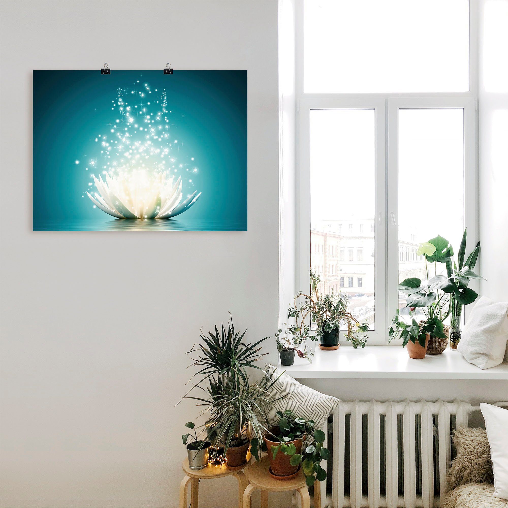 Artland Wandbild Magie der Lotus-Blume, Blumen (1 St), als Alubild, Leinwandbild, Poster in verschied. Größen