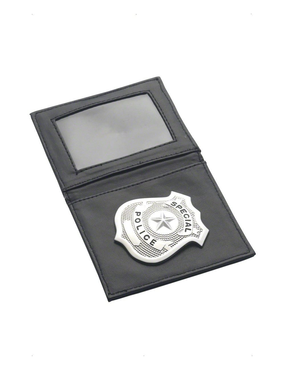 Widmann S.r.l. Kostüm Polizeimarke in Geldbeutel Polizist Accessoire schwarz-silber 10x9cm