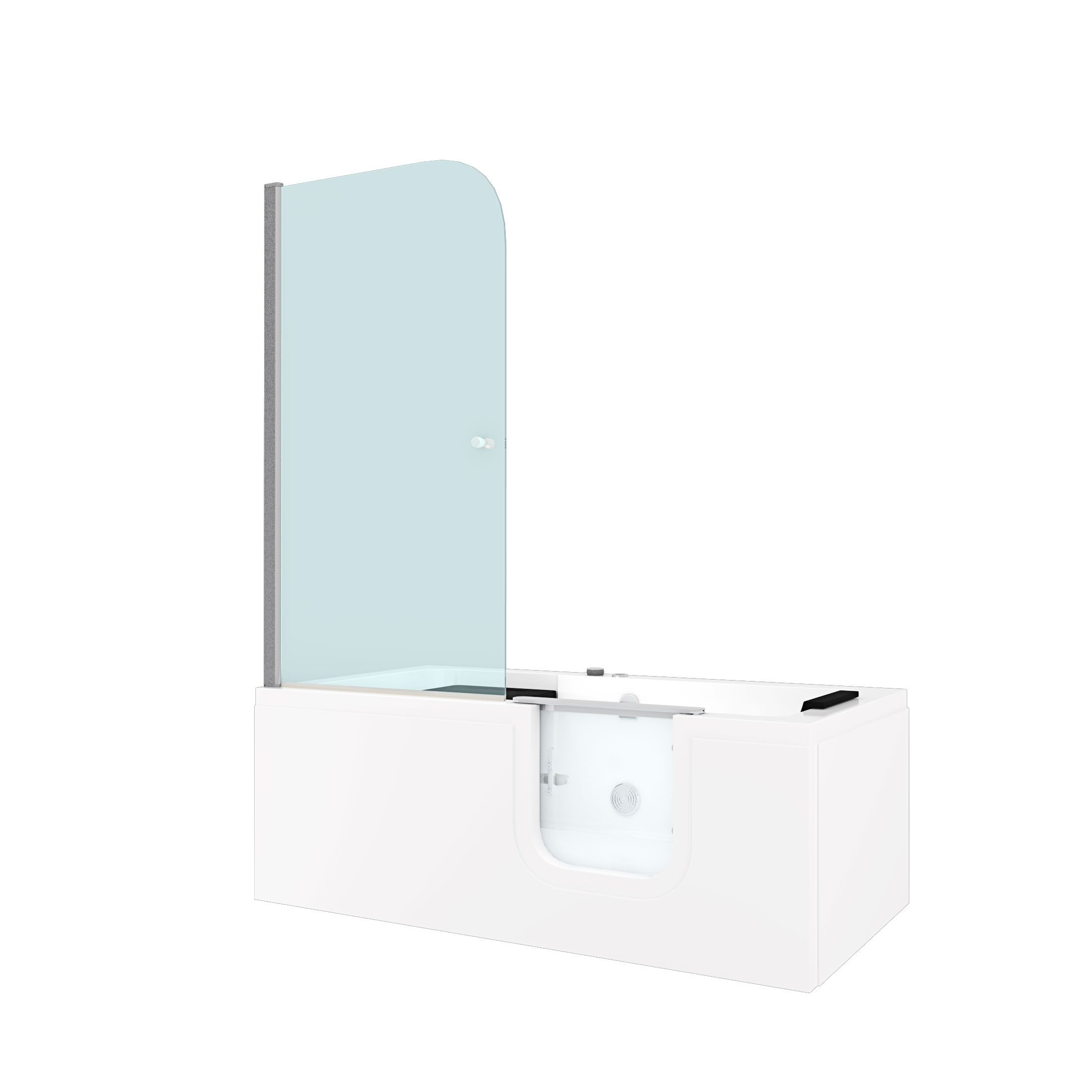 AcquaVapore Komplettdusche Duschkabine Whirlpool Seniorenwanne mit Tür S15D-WP-R-ALL 85x160 cm, Sicherheitsglas ESG, inklusive Duschwanne, Integrierte Massagedüsen, Whirlpool Jets