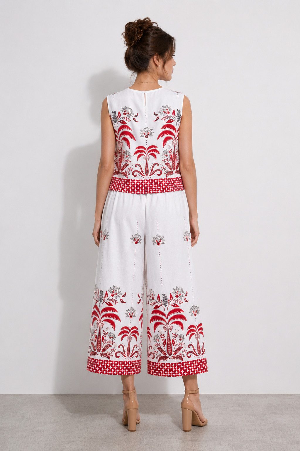 ITALY VIBES Jumpsuit - Zweiteiler Damen - Sommer Set mit Culotte und Print ONE SIZE / passend für Größen M bis XL