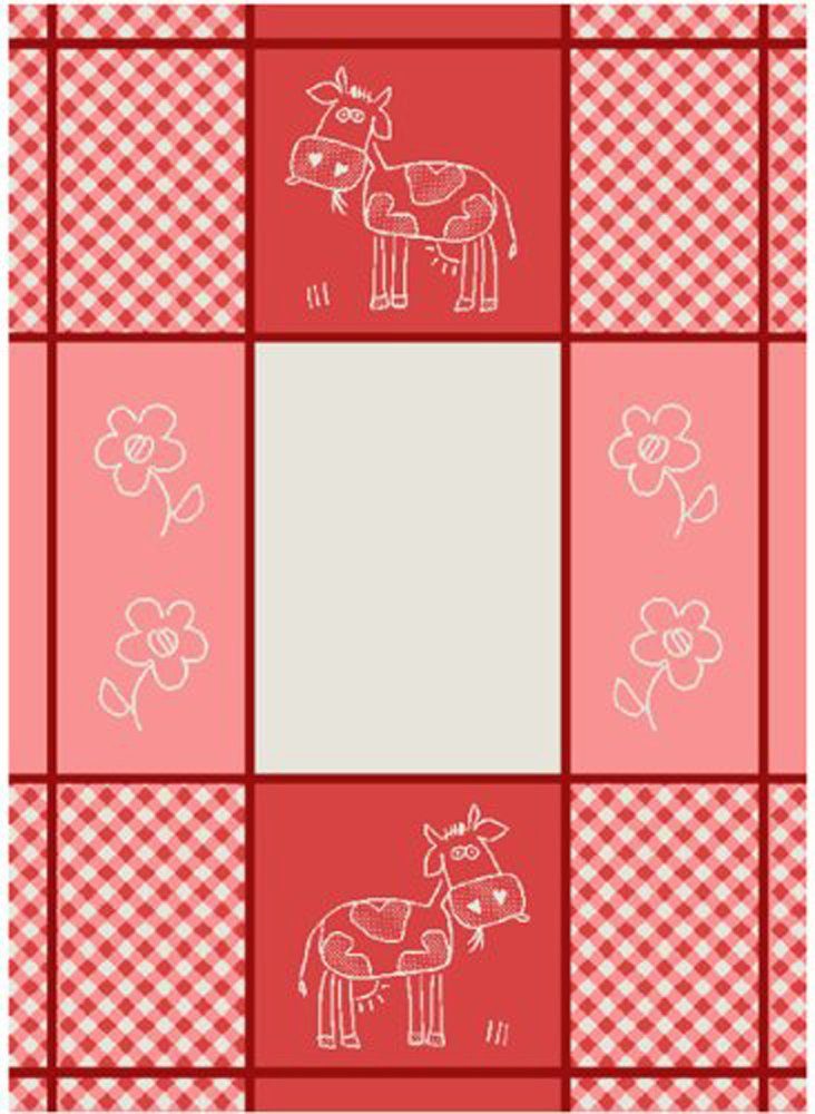 Lasa Home Geschirrtuch Selma, (Set, 4-tlg), 4er Pack Geschirrtücher (4 Stück), ca. 50 x 70 cm, Baumwolle Rot