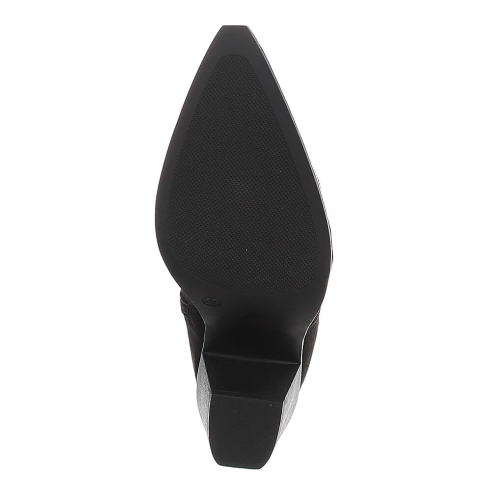 Ital-Design Damen Westernstiefel kniehoch mit Blockabsatz Westernstiefel (92078780) Blockabsatz Stiefel in Schwarz
