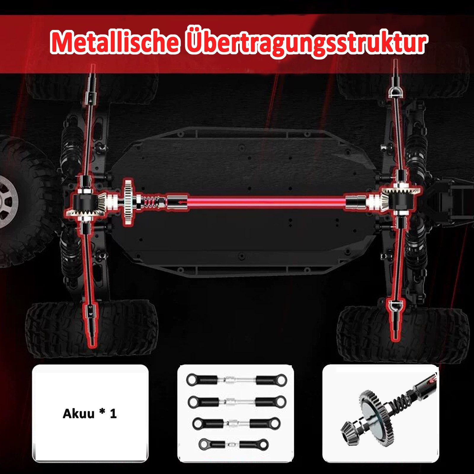 Esun RC-Auto Ferngesteuertes Auto, 1:12 RC Auto Offroad, 50km/h Gebürsteter RC Car (Packung, Komplettset), 1:12 Ferngesteuertes Auto Erwachsene, Rc drift car outdoor spielzeug