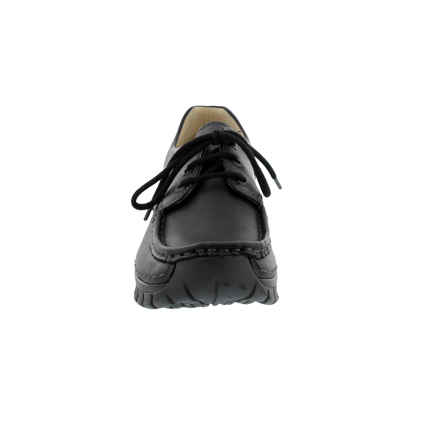 WOLKY Wolky Fly, Velvet leather (Glattleder), Black AYR, Halbschuh 0470120-0 Schnürschuh