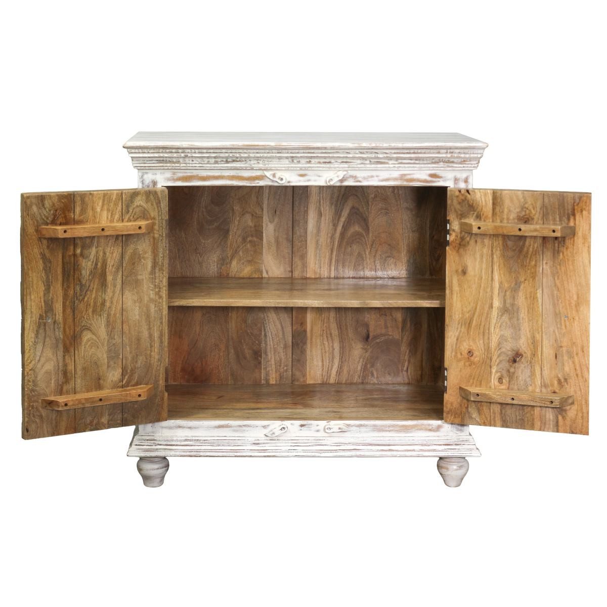 Oriental Galerie Unterschrank Weißes Sideboard Mayuri Indien Weiß 90 cm