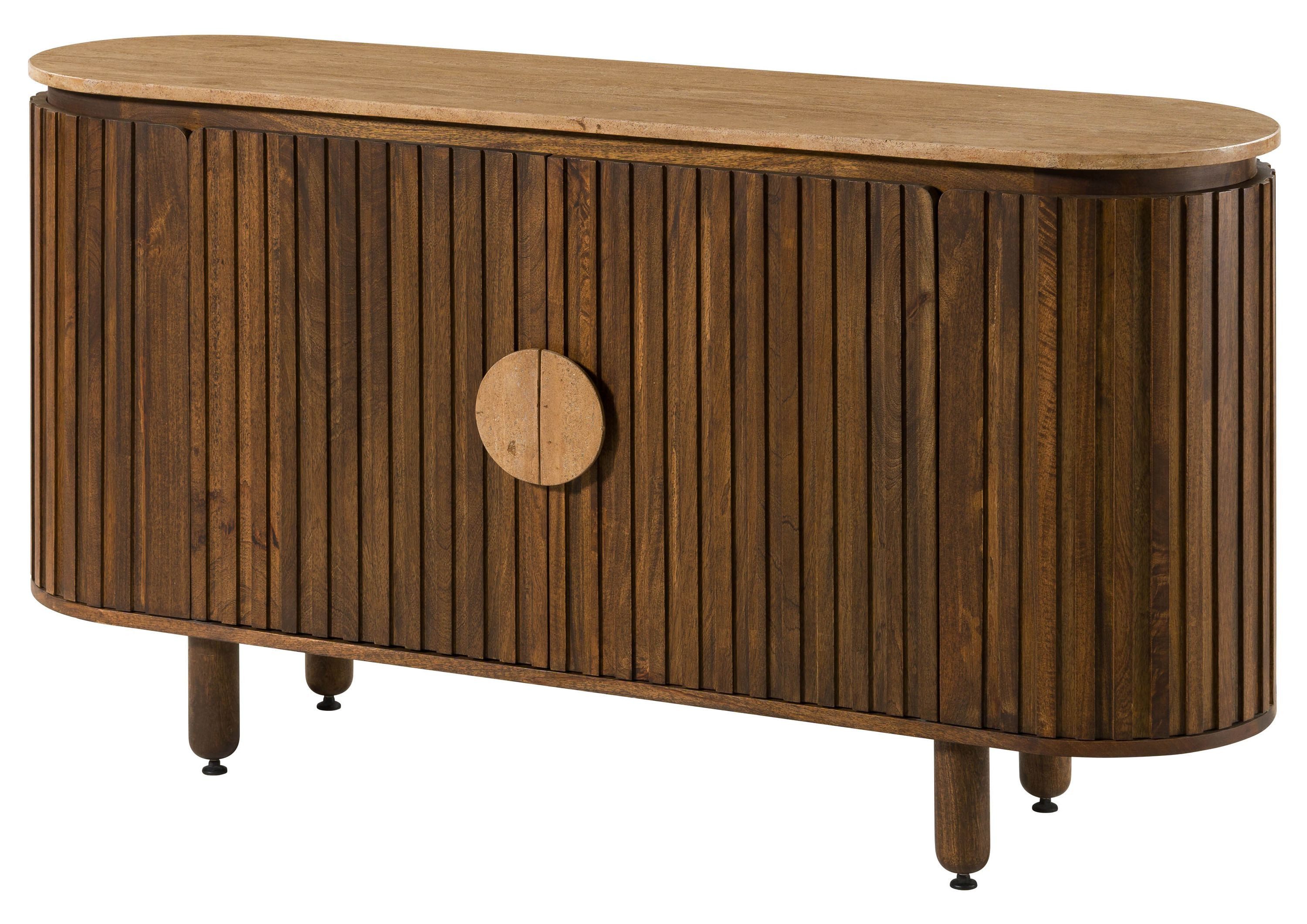 Massivmoebel24 Sideboard KYOTO Mango Massivholz braun (Massivholz teilmontiert 75 kg KYOTO #111), Mango 152x40x80 cm braun geölt