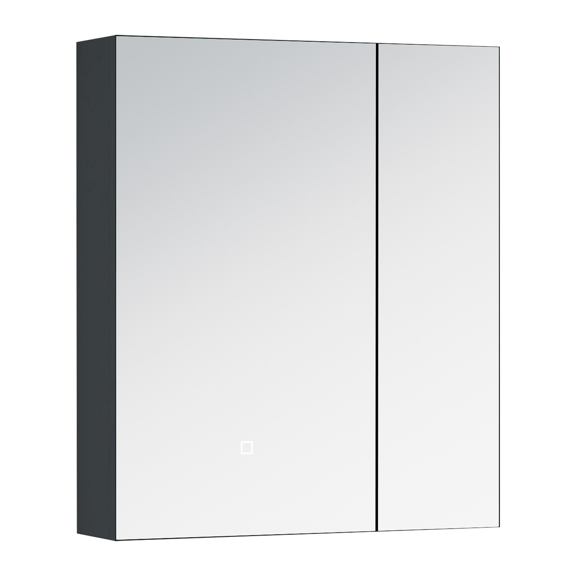 doporro Spiegelschrank Wandschrank Wandspiegel LED Weiß/Anthrazit günstig online kaufen