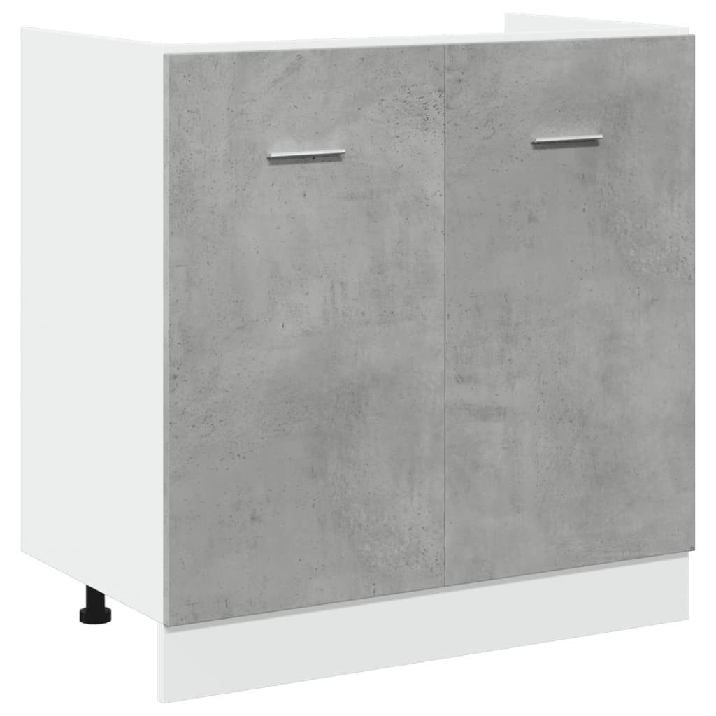 vidaXL Unterschrank Spülenunterschrank Küchenschrank Betongrau 80x46x81,5 günstig online kaufen