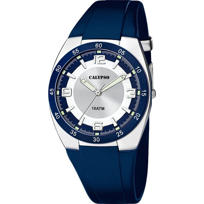 CALYPSO WATCHES Quarzuhr Calypso Herren Uhr K5753/2 Kunststoffband (Armbanduhr) Herren Armbanduhr rund Kunststoff PUarmband blau Sport