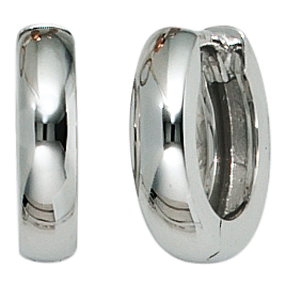 Paar Creolen 11,9mm Creolen aus 585 Weißgold schlicht