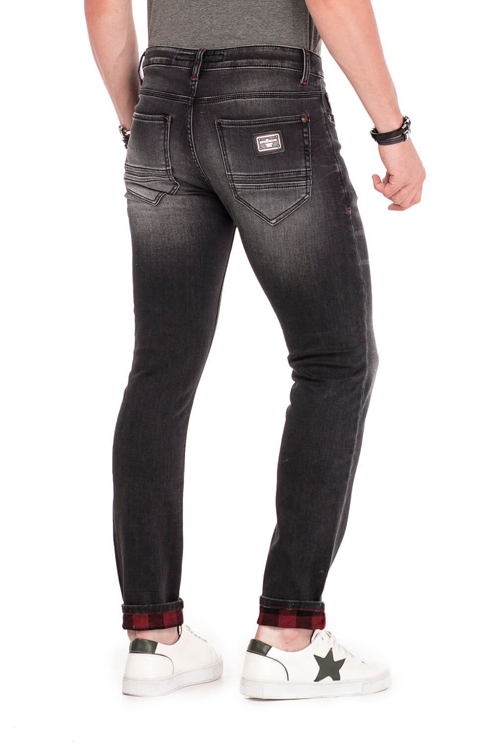 im & Cipo Baxx Used schwarz Look Slim-fit-Jeans
