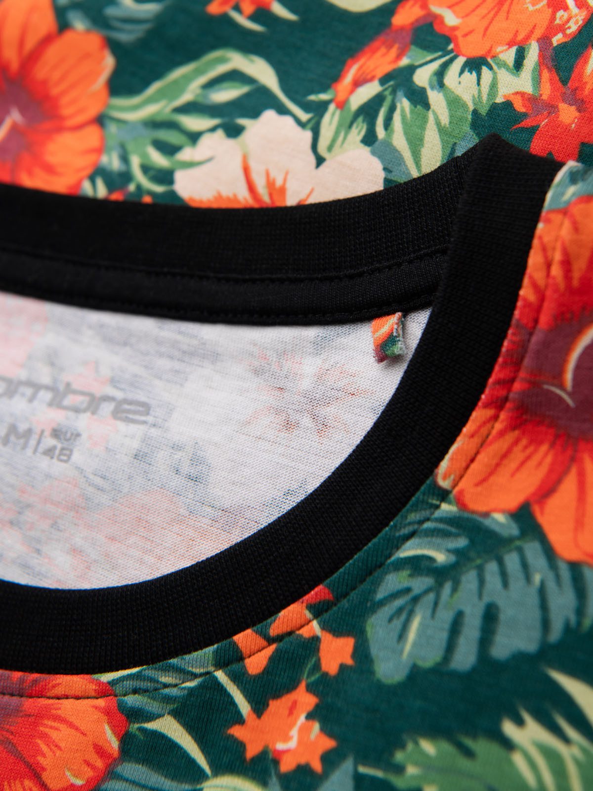 Print-Shirt Herren T-Shirt aus Baumwolle mit Blumenmuster