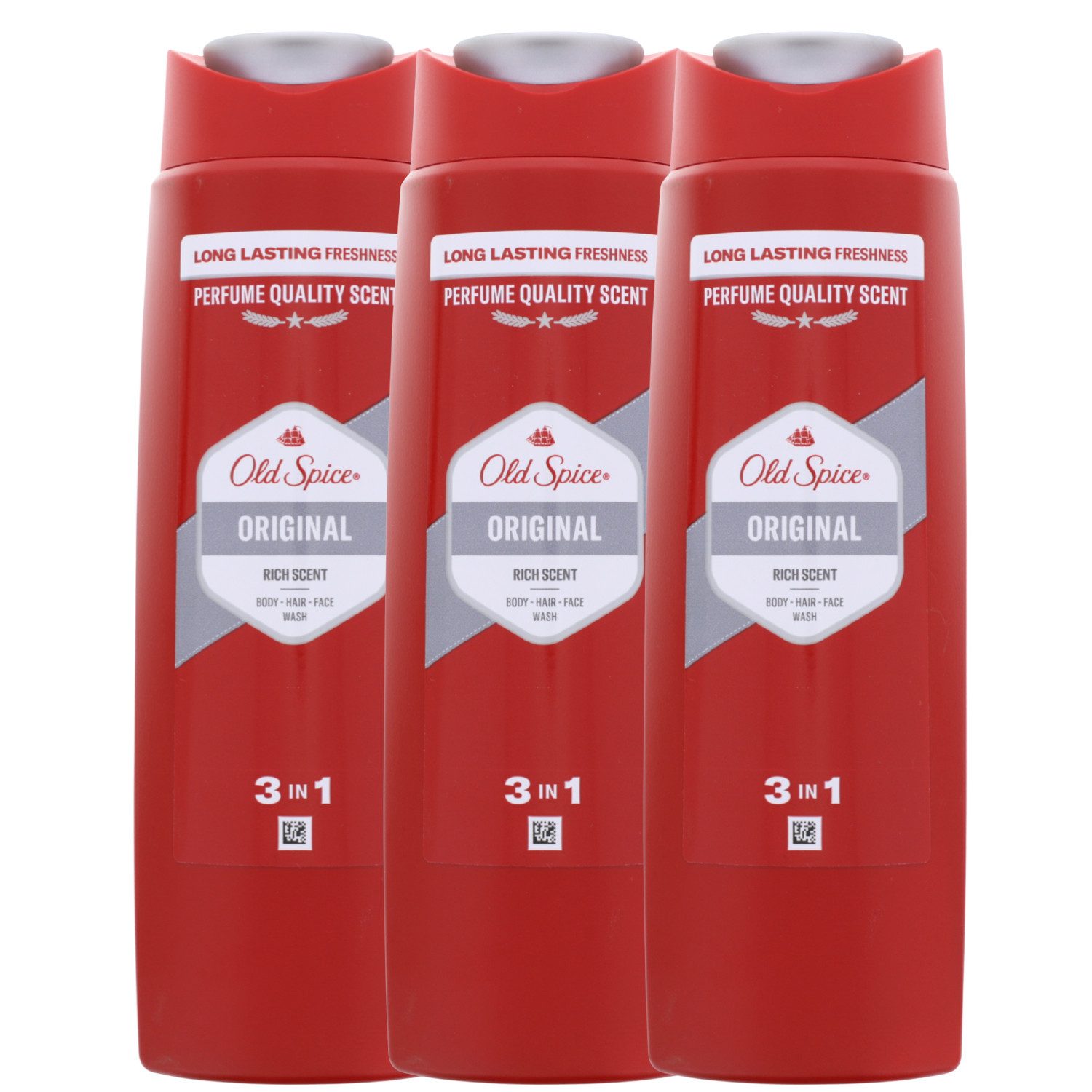 Old Spice Duschgel 3 x Old Spice Original 3in1 Duschgel Haar Gesicht und Körper je 250ml
