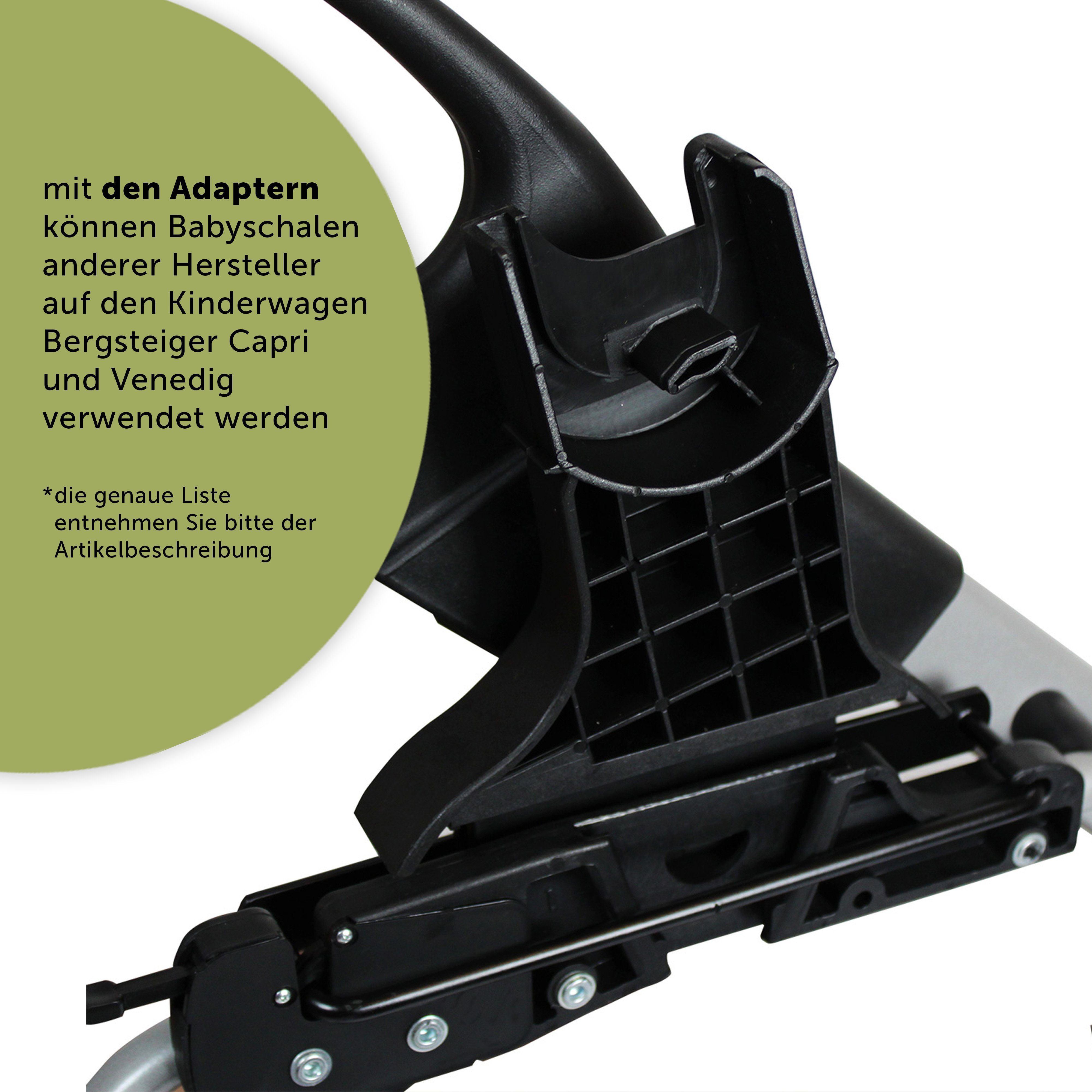 bergsteiger Adapter für Kinderwagen Adapter, für Capri, Venedig & Lugo kompatibel Maxi Cosi und Cybex