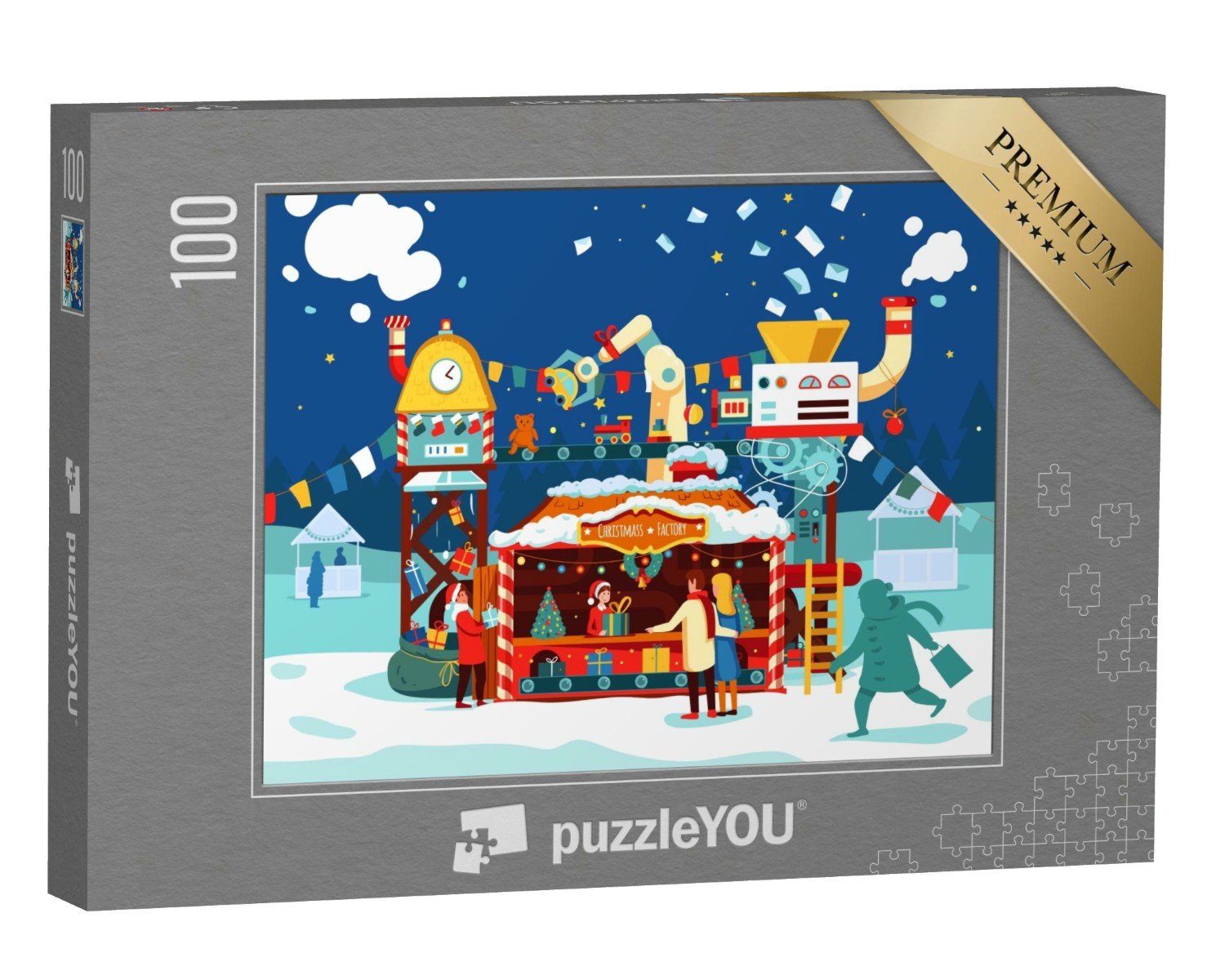 puzzleYOU Puzzle Weihnachtsmarkt mit Spielzeug, 100 Puzzleteile, puzzleYOU-Kollektionen Weihnachten