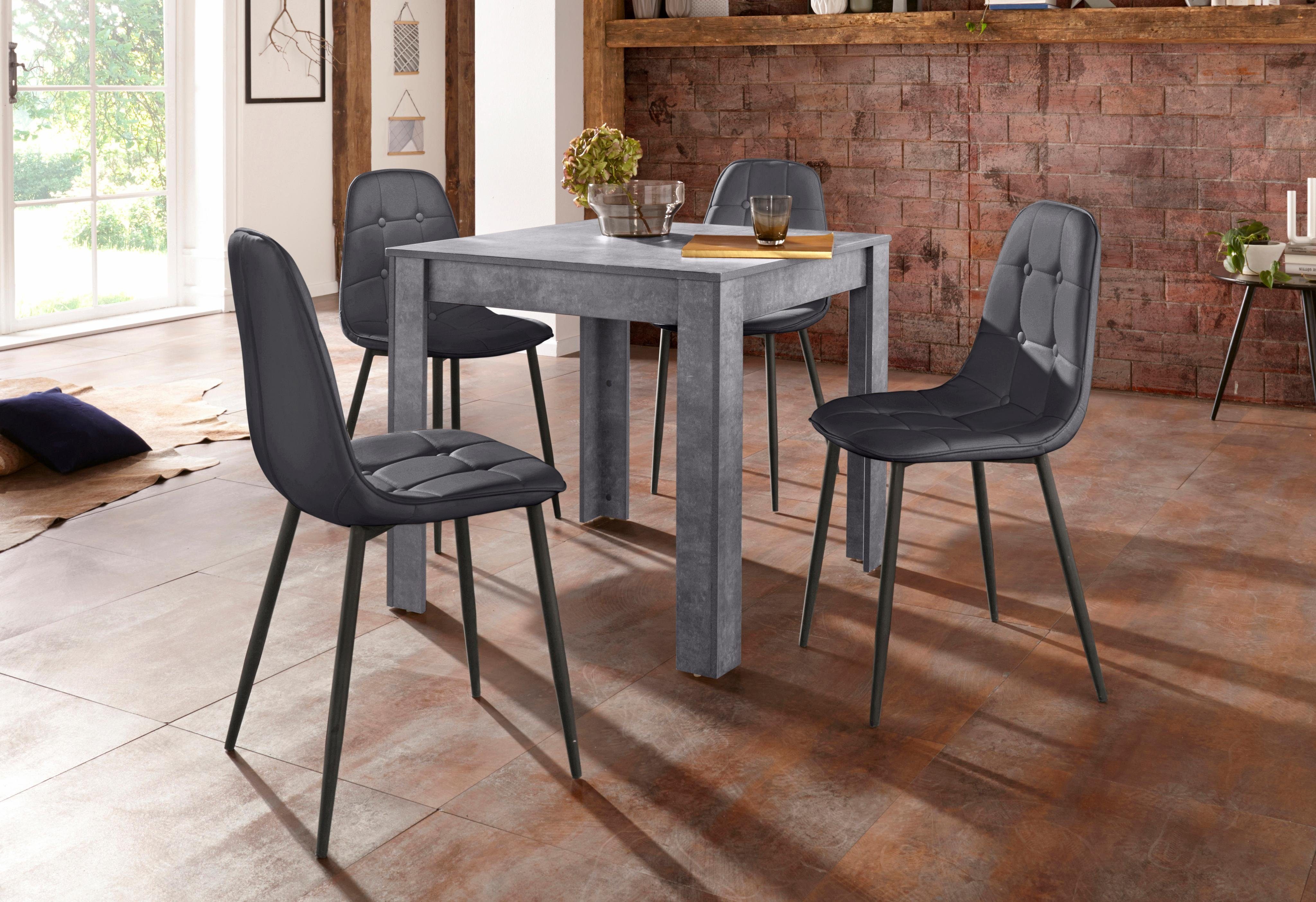 OTTO home Essgruppe, (Set, 5-tlg), mit Esstisch 80 cm breit