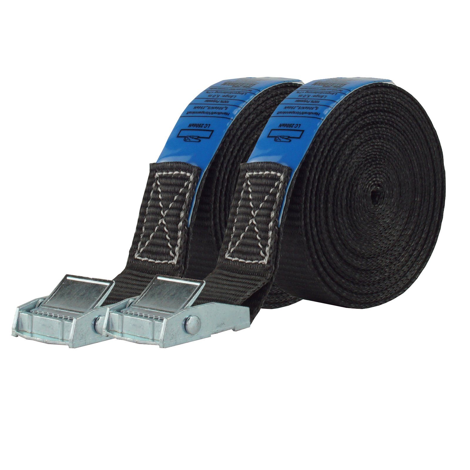 TRUTZHOLM Spanngurt 2x Profi Zurrgurt Gurt Klemmschloss Auto 1-tlg 6m 250 kg SCHWARZ (Set)