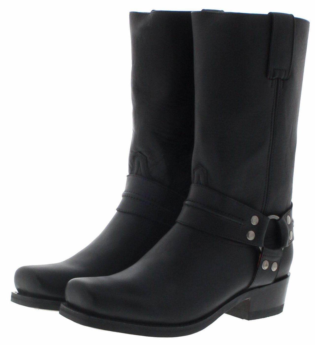 FB Fashion Boots BLUES HIGH Schwarz Bikerboots Rahmengenähte Bikerstiefel