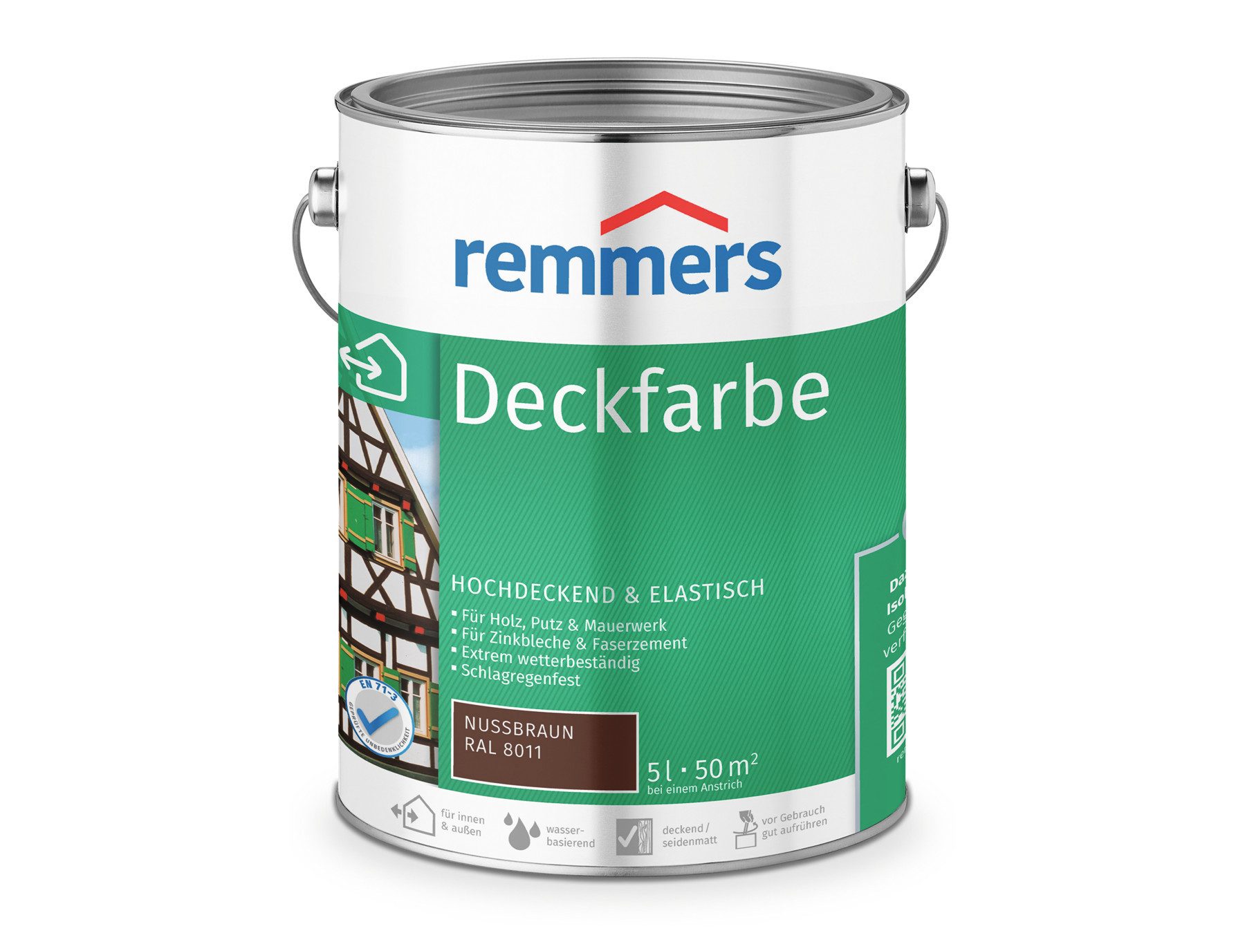Remmers Wetterschutzfarbe Deckfarbe anthrazitgrau (RAL 7016) 5 Liter, für viele Untergründe, hochdeckend, wetterfest
