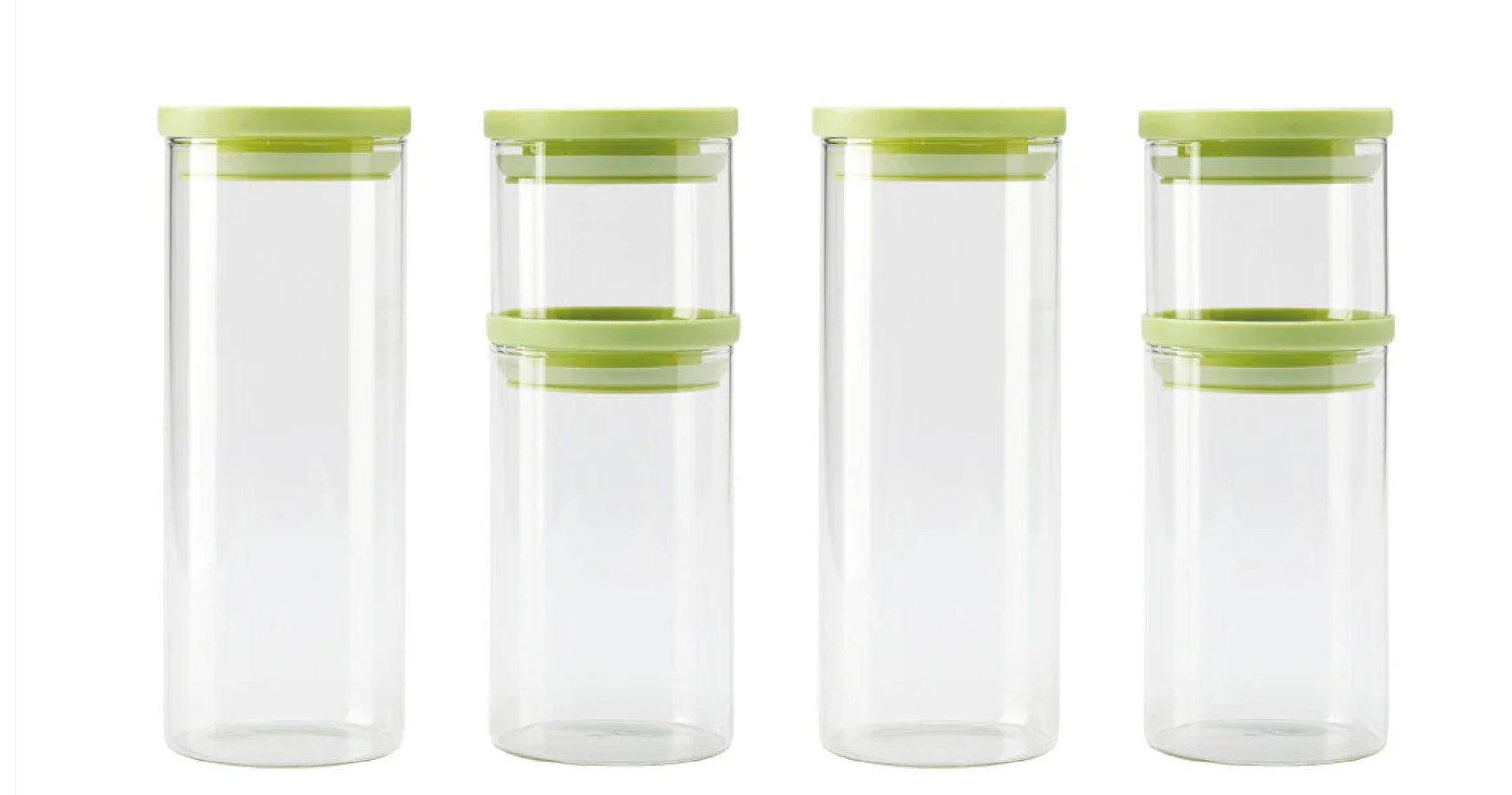 Qulinart by Brandt Aufbewahrungsdose 6er Set Glasbehälter rund mit PP Deckel