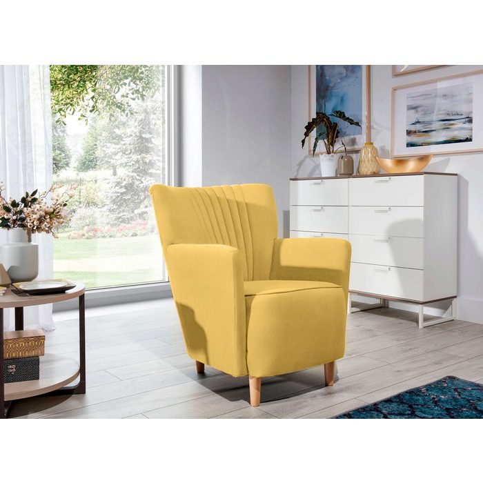 Stylefy Sessel Sono (Armlehnensessel) gepolstert mit Armlehnen und Rückenlehne frei im Raum stellbar Schaumstoff T28 und HR 35 Skandinavisch Design