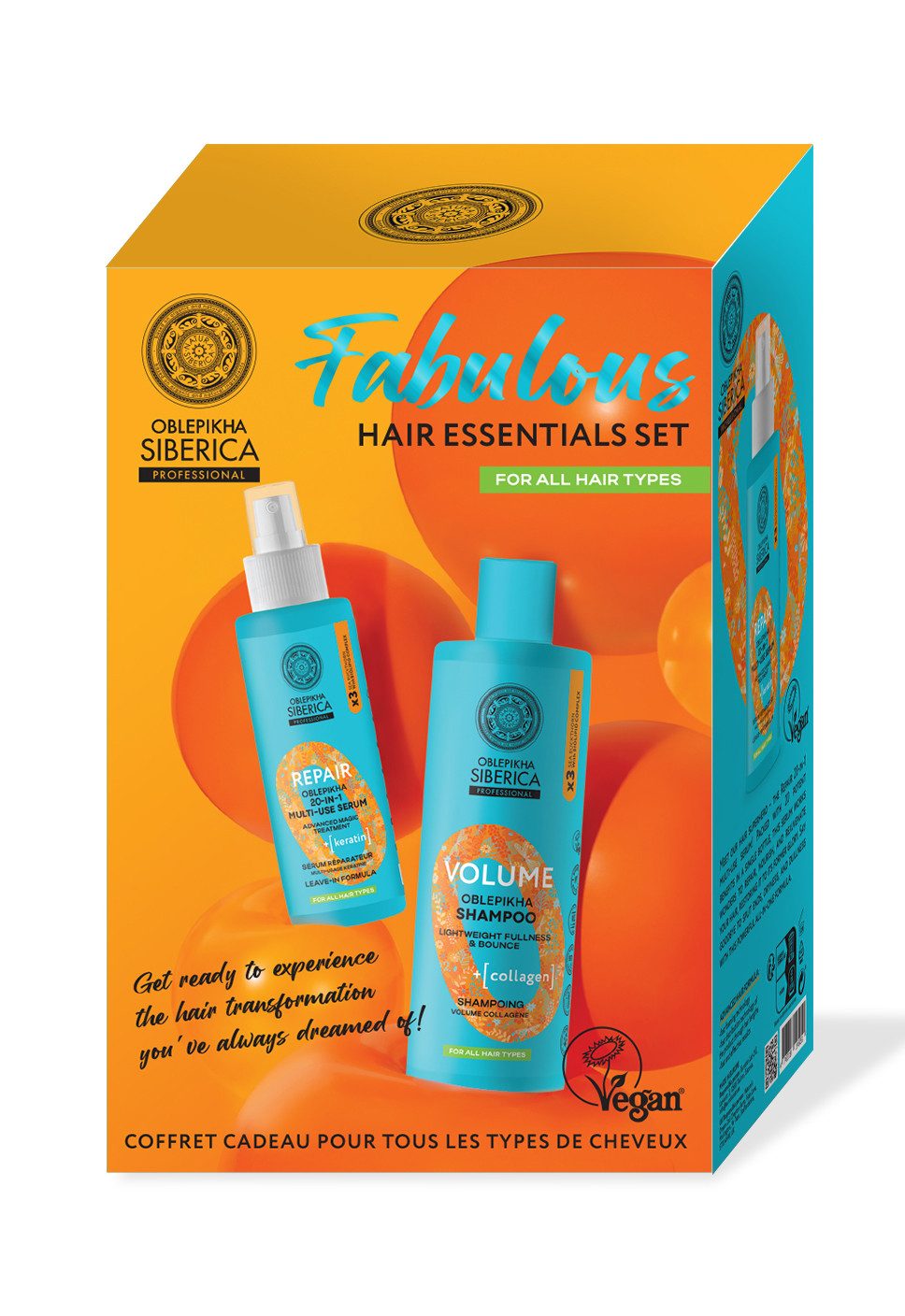 Natura Siberica Haarshampoo Oblepikha O. Fabulous Hair Essentials Set, 400 ml/200 ml