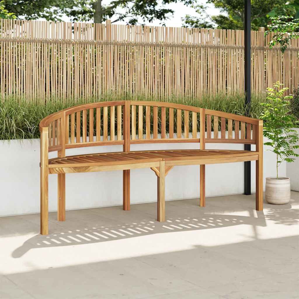 Gartenbank Stilvolle Naturholz-Bananenbank 180 x 60 x 86 cm