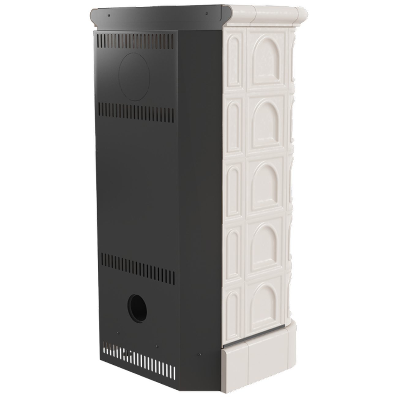 Kratki Kaminbausätze Kratki Kacheofen Kamineinsatz BLANKA 8kW Creme BImSchV II