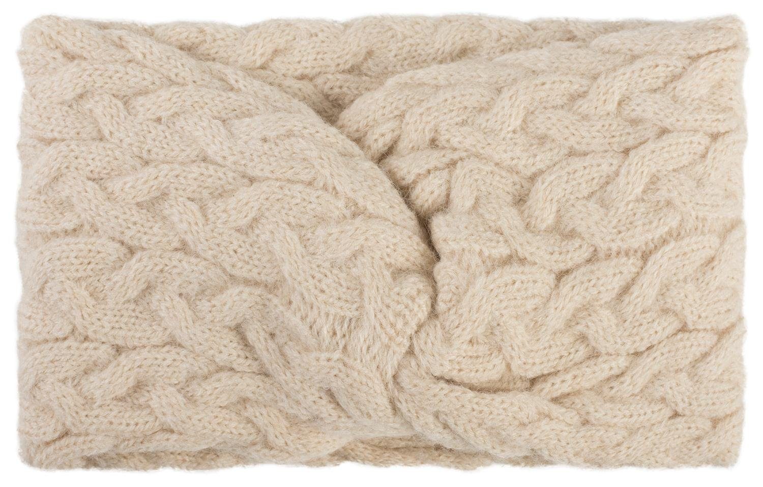 styleBREAKER Stirnband Strick Stirnband mit Zopfmuster und Twist Knoten (1-St)