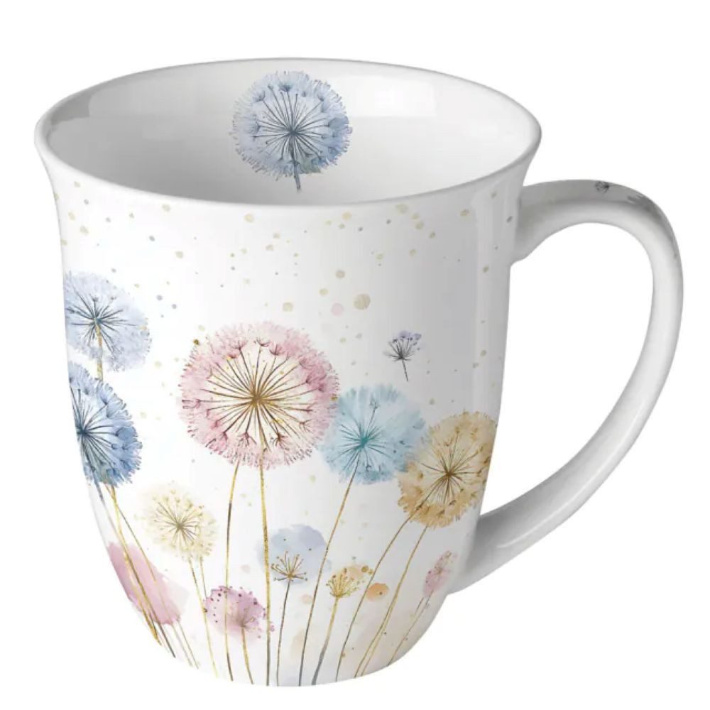 Ambiente Luxury Paper Products Becher Porzellan Frühling / Herbst / Sommer / Winter Kollektion, 1-tlg., Porzellan Becher Löwenzahn, Dandelionsca. 400 ml Lampion / Blumen - Pflanzen / Herbst - Lampionblume- Pflanzen, Fotos, Mug Kollektion / Ideal als Geschenk / Geschenkidee