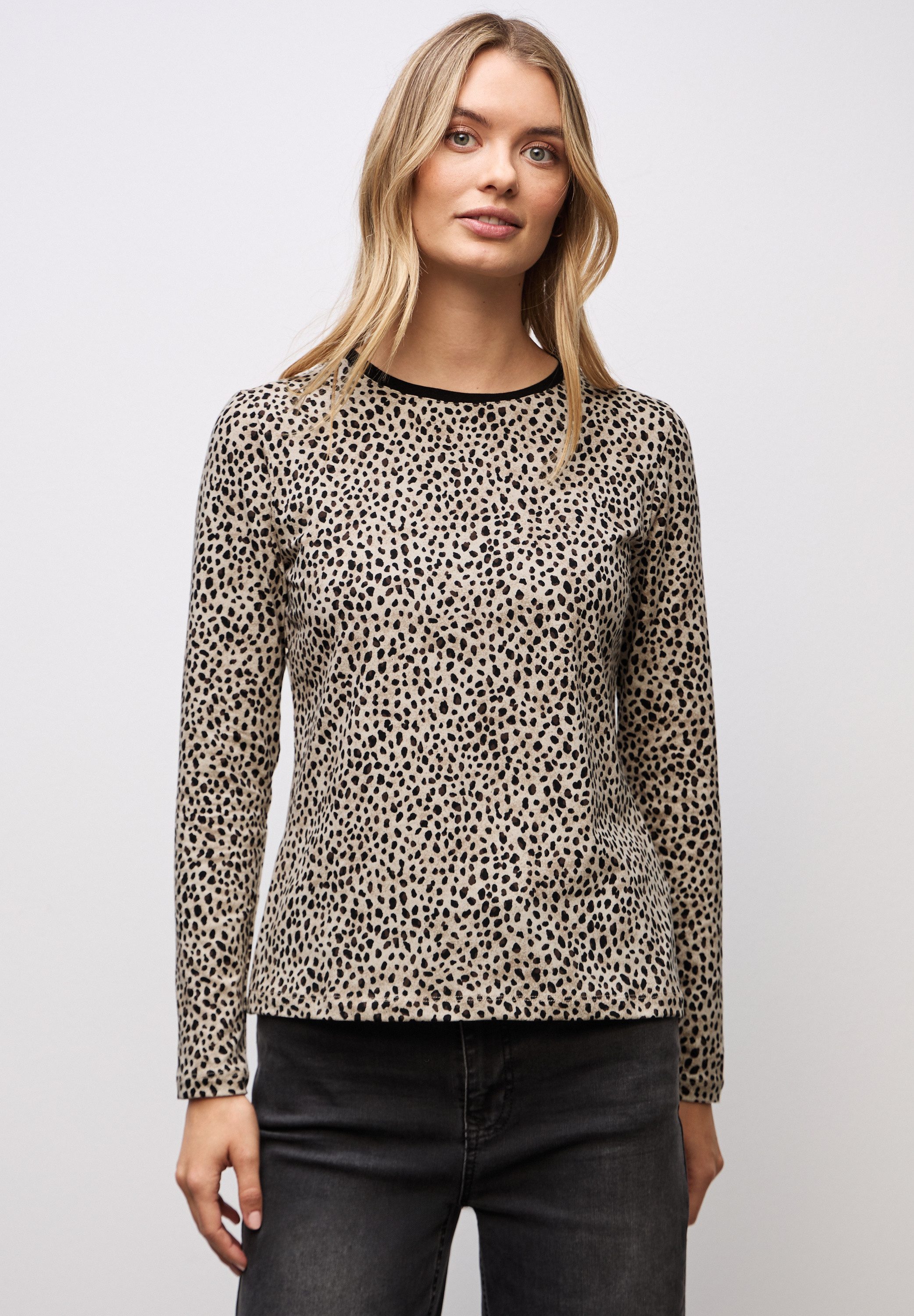 STREET ONE Langarmshirt mit Leomuster günstig online kaufen