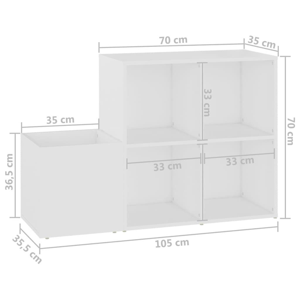 furnicato Schuhschrank Flur-Weiß 105x35,5x70 cm Holzwerkstoff