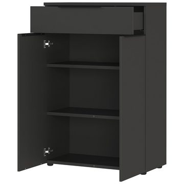 Lomadox Aktenschrank MEMPHIS-01 81cm breit, graphit mit Metallgriffen