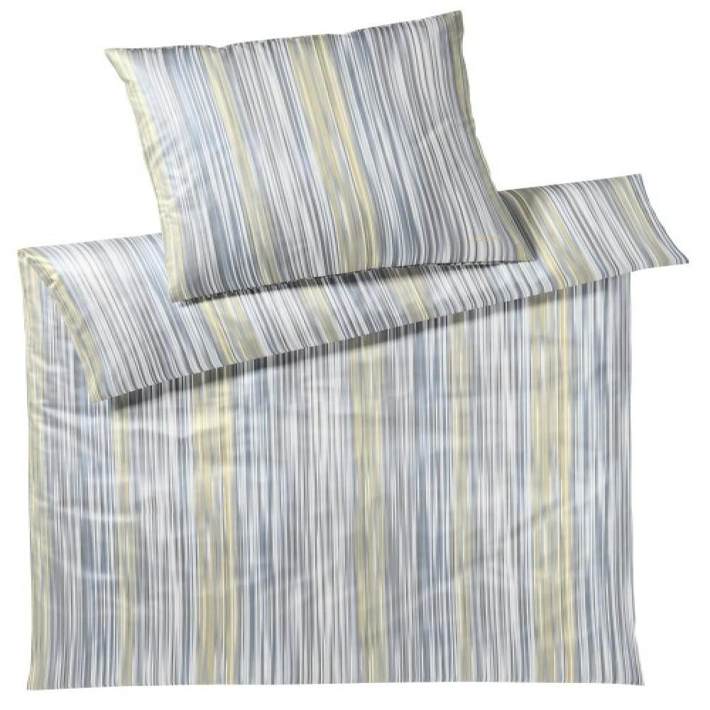 JOOP! Bettwäsche Bettwäsche Pinstripe Lemon 200 x 200 cm, Mako Satin, 3 teilig