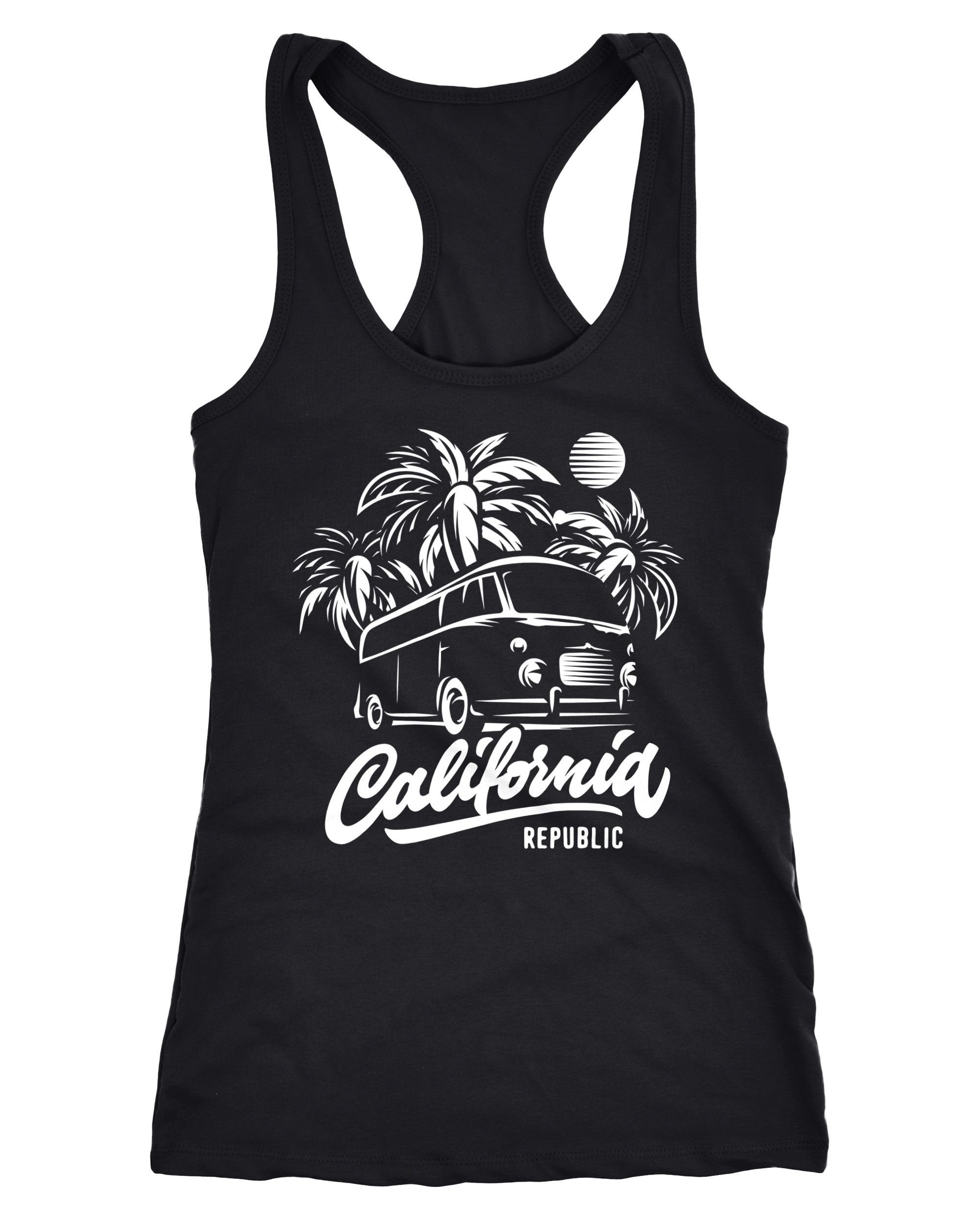Neverless Tanktop Cooles Damen Tank-Top California Surf Bus Abenteuer Urlau günstig online kaufen
