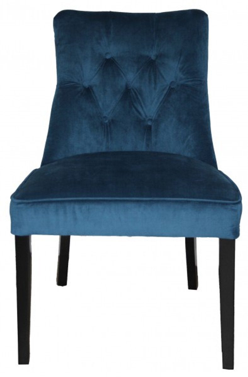 Schwarz Padrino Casa - Armlehnen Barock ohne / Esszimmer Stuhl Esszimmerstuhl Möbel Blau